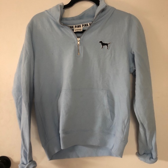 Baby Blue PINK Quarter Zip Hoodie - Picture 3 of 3